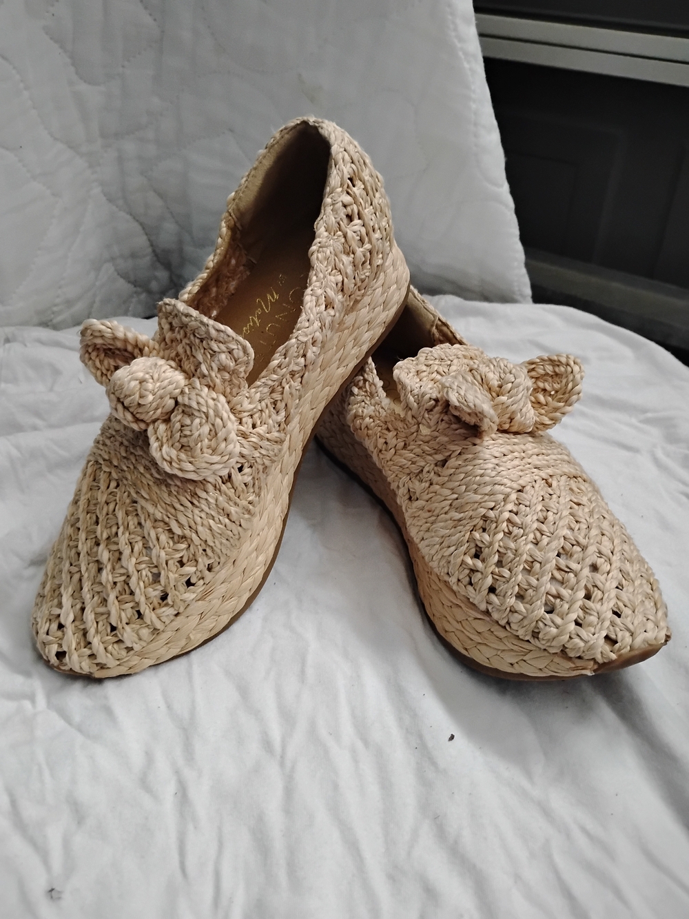 Coconuts by Matisse Natural Woven Straw Platform Loafers Bow - 7